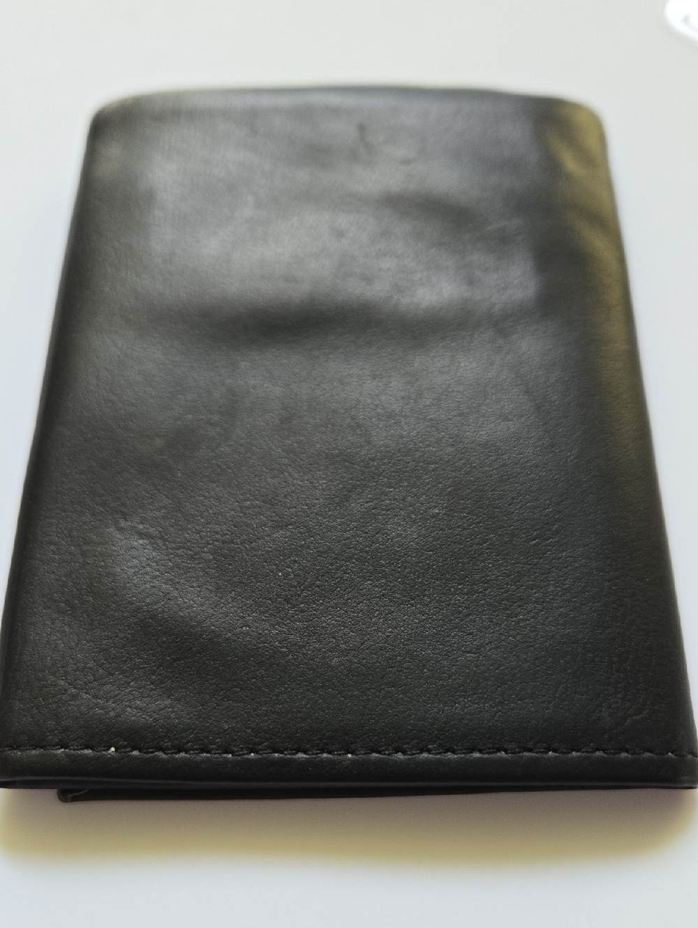 AMITY Cashmere Calfskin Tri-fold Wallet Black EUC.  (BIN 005)